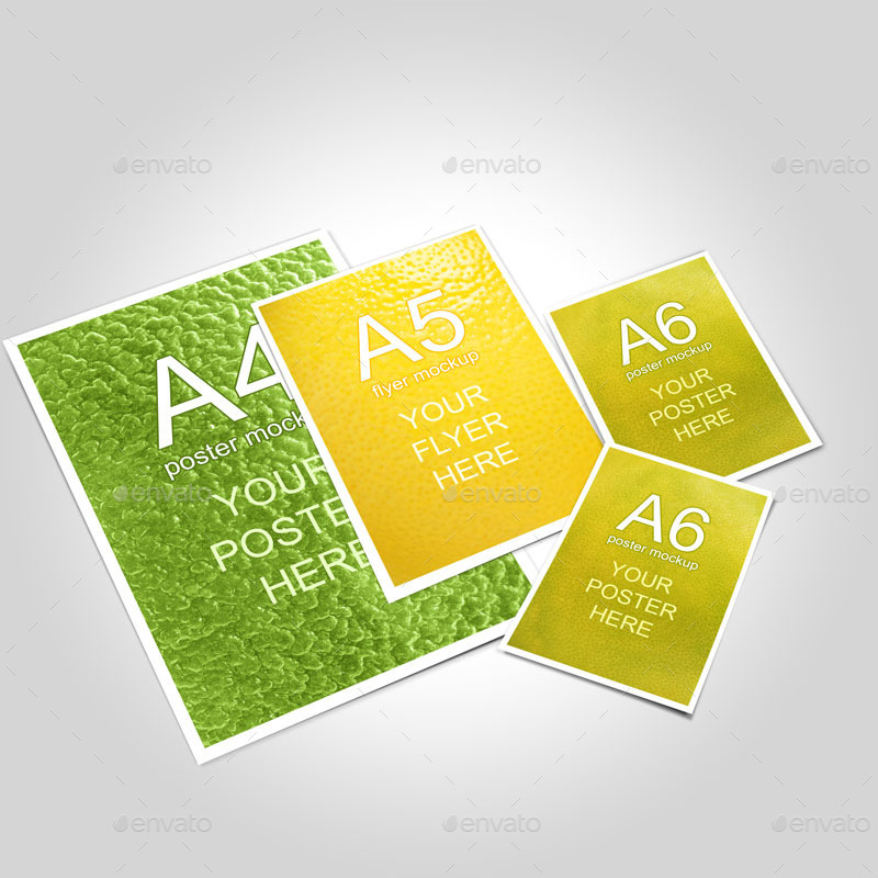 Download Multiple Formats Flyer Mockup A4 A5 A6 By Oloreon Graphicriver