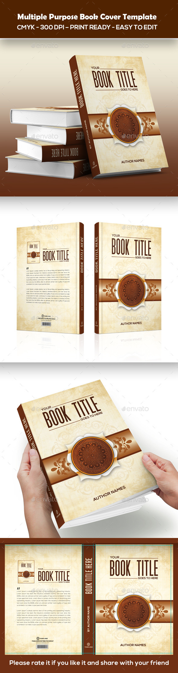 Multiple Purpose Book Cover Template - Miscellaneous Print Templates