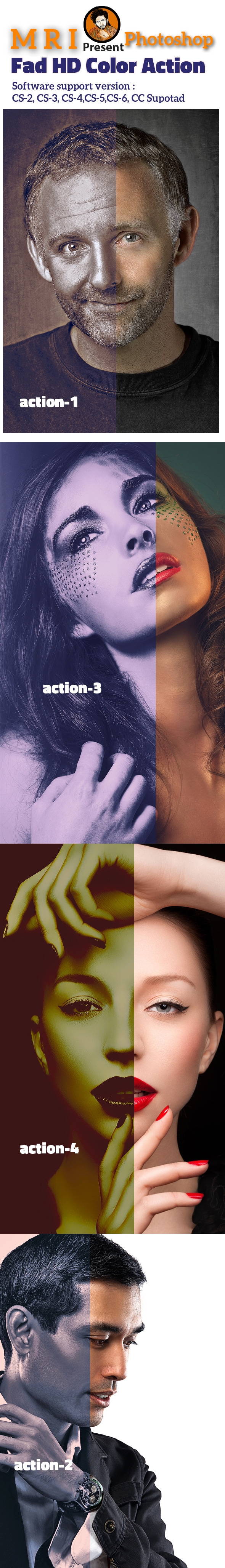 Fad HD Color Action - Photo Effects Actions