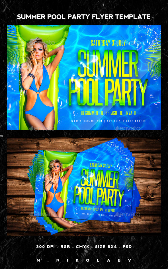 Summer Pool Party Flyer - Clubs & Parties Events