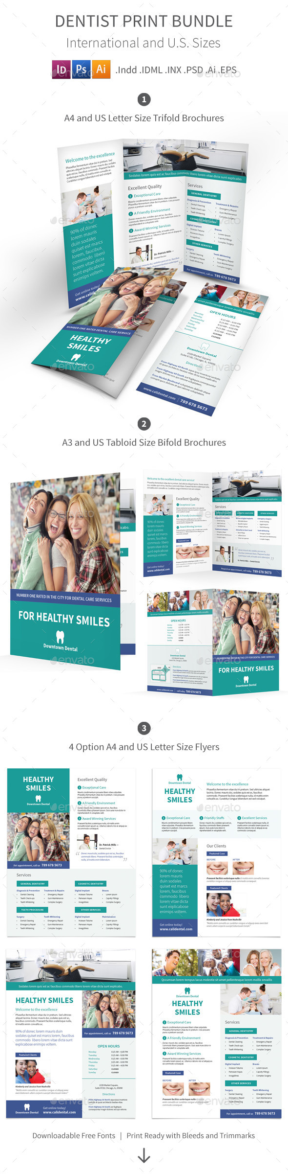 Dentist Print Bundle - Informational Brochures