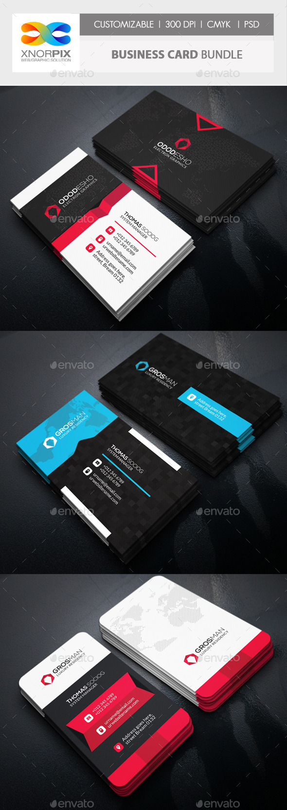 Business Card Bundle 3 in 1-Vol 56 - Corporate Business Cards