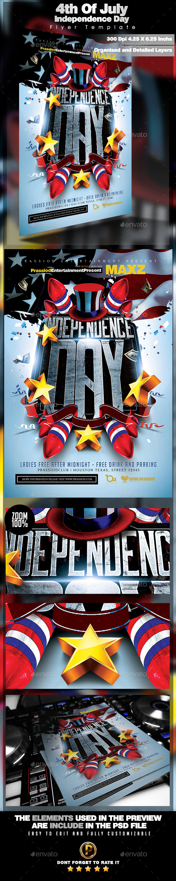 4th Of July Independence Day Flyer Template - Holidays Events
