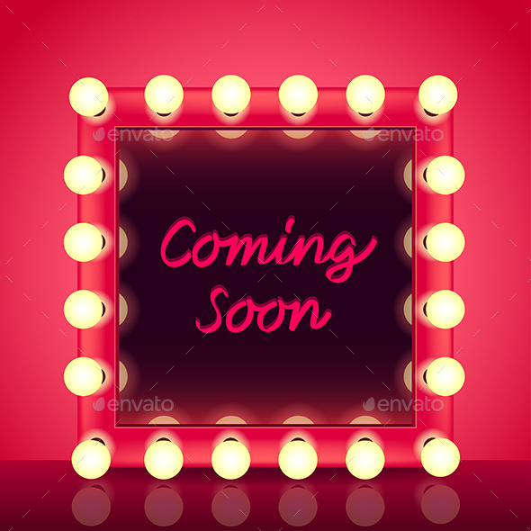 Coming Soon Concept with Makeup Mirror Vector - Backgrounds Decorative