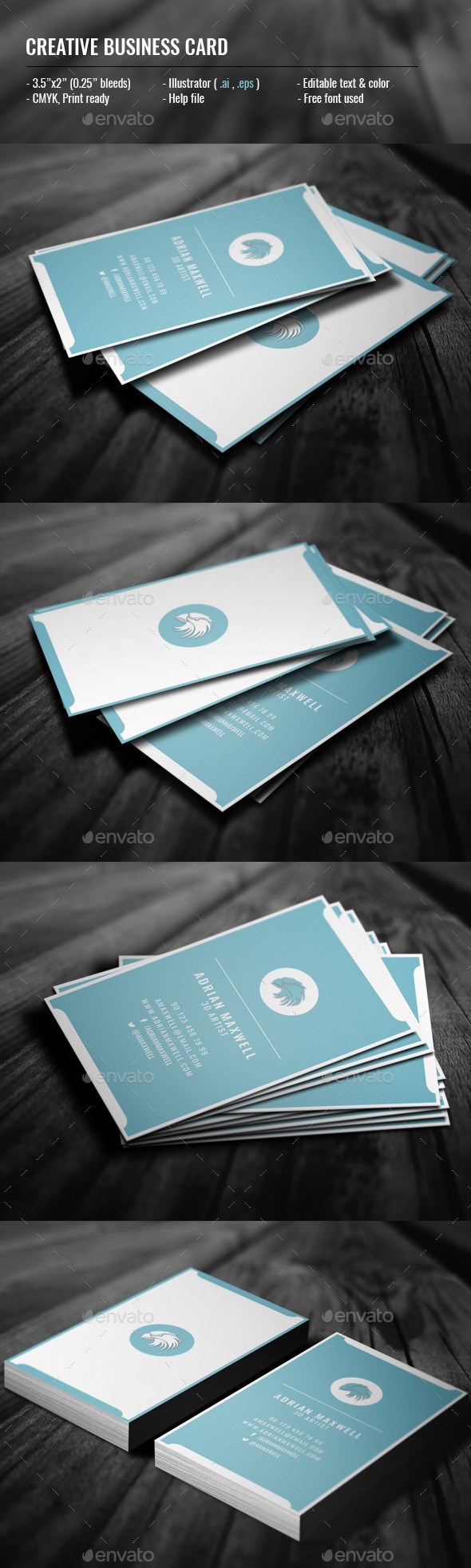 Creative Vertical Business Card - Creative Business Cards