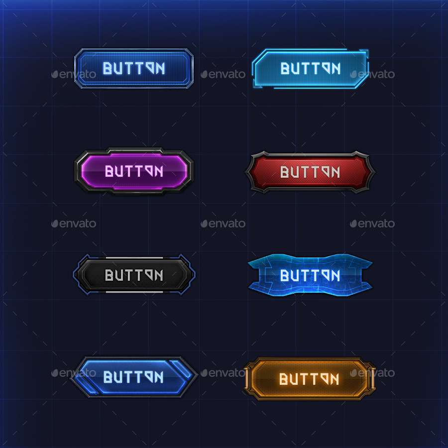 Cybernetic Buttons, Web Elements | GraphicRiver