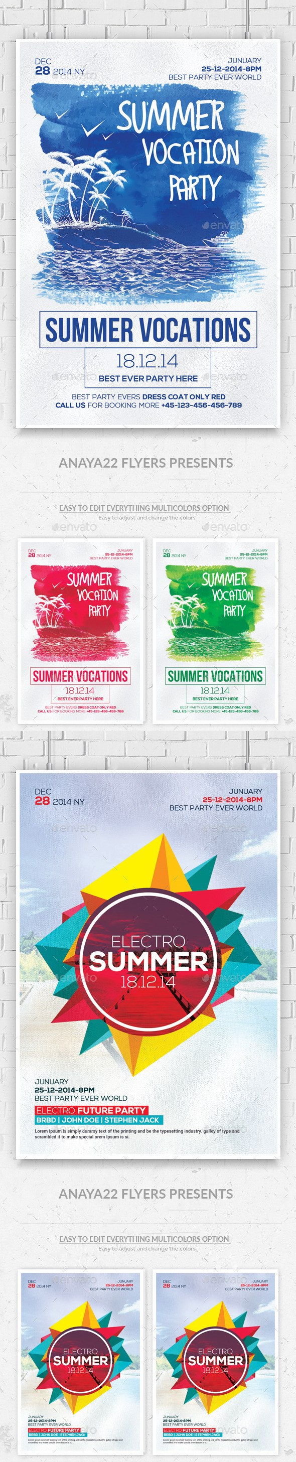 Summer Party Flyers Bundle - Clubs & Parties Events