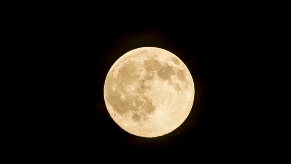 Big Yellow Full Moon Rising Up In The Sky