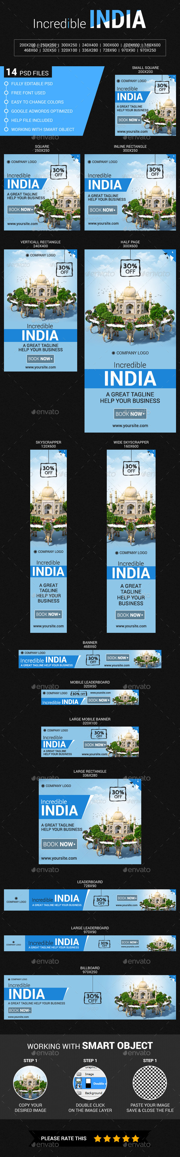 Travel in India - Banners & Ads Web Elements