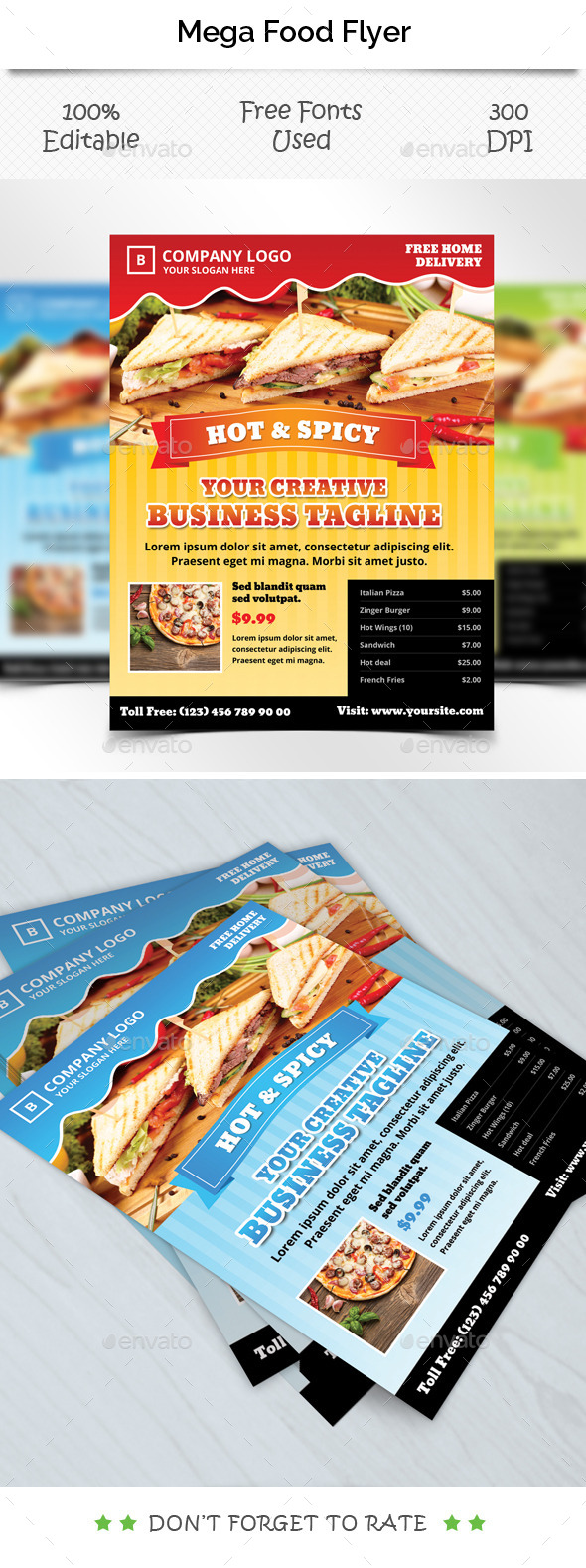 Mega Food Flyer Template - Restaurant Flyers