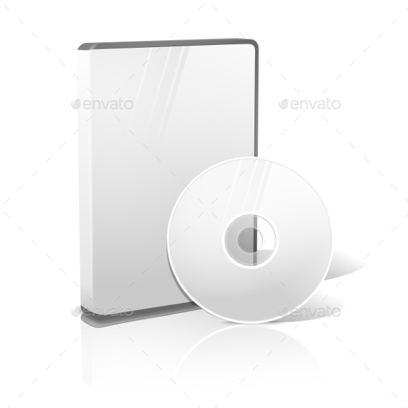 White Realistic Isolated DVD, CD, Blue-Ray Case - Computers Technology