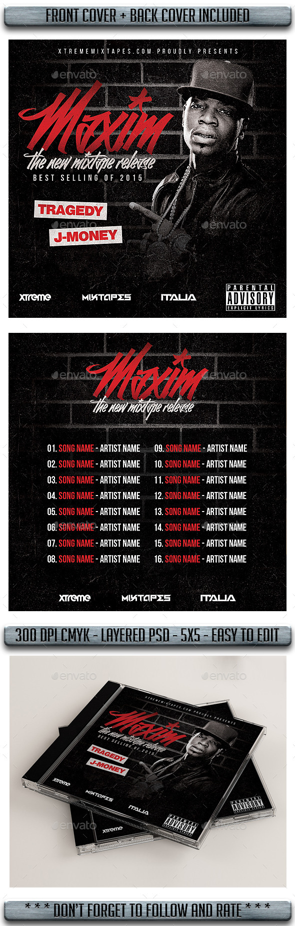 Mixtape Cover - CD & DVD Artwork Print Templates