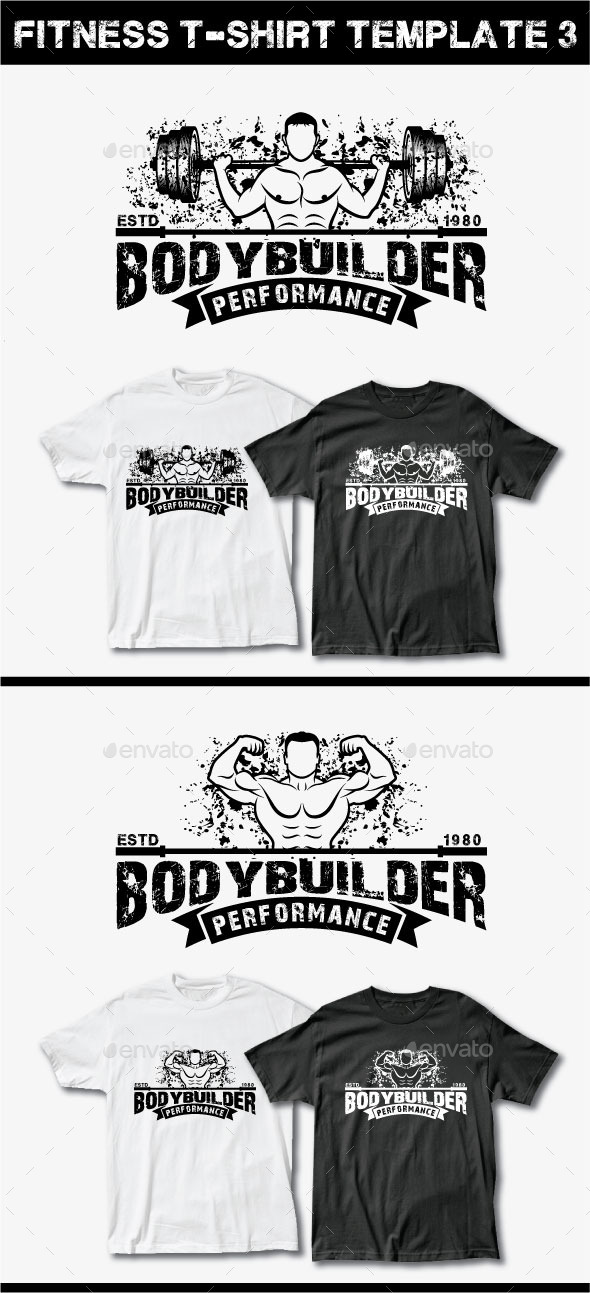 Download Fitness T-Shirt Template 3 by shazidesigns | GraphicRiver