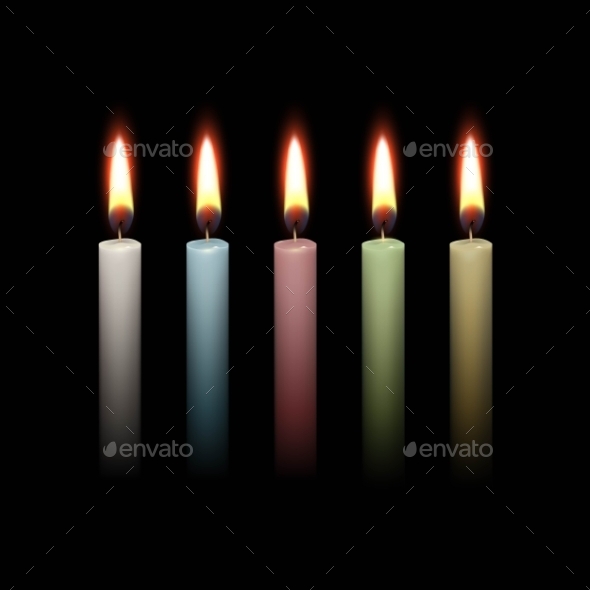 Candles Flame Fire Light Isolated Background - Miscellaneous Vectors