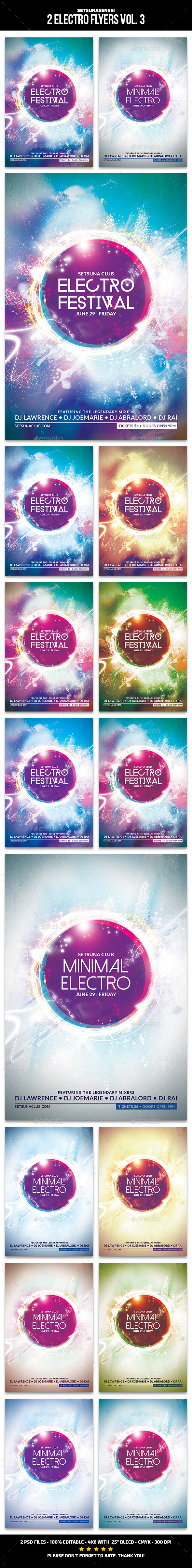 2 Electro Flyers Vol. 3 - Clubs & Parties Events