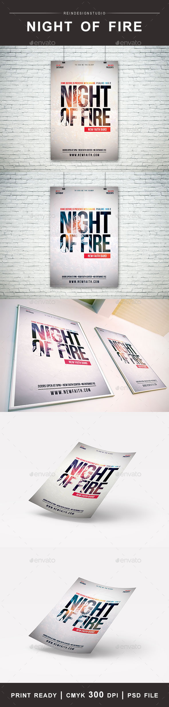 Night of Fire Church Flyer - Church Flyers