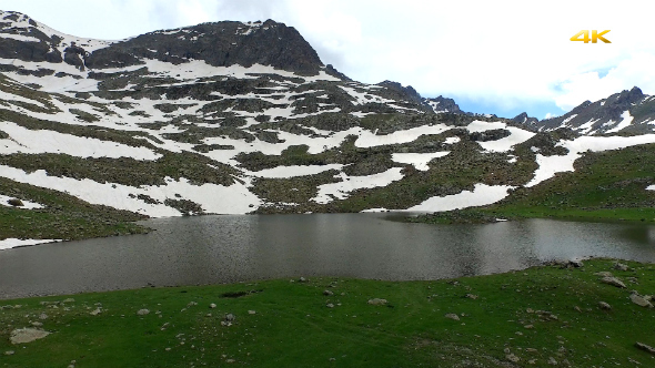 Aerial Glacial Lake and Alpine Tundra 6 alt