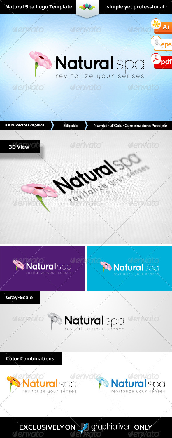 Natural Spa Logo Template - Nature Logo Templates