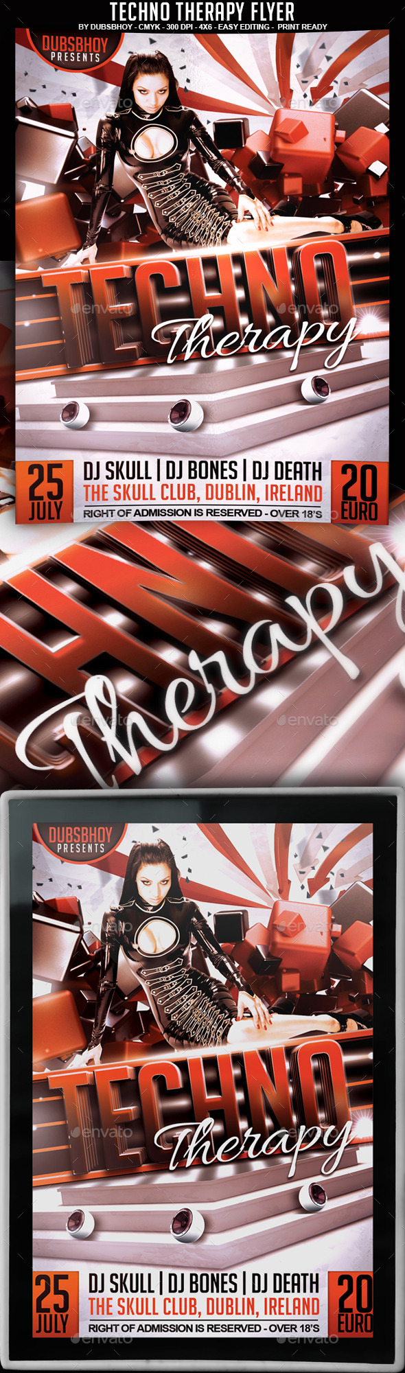 Techno Therapy Flyer - Flyers Print Templates