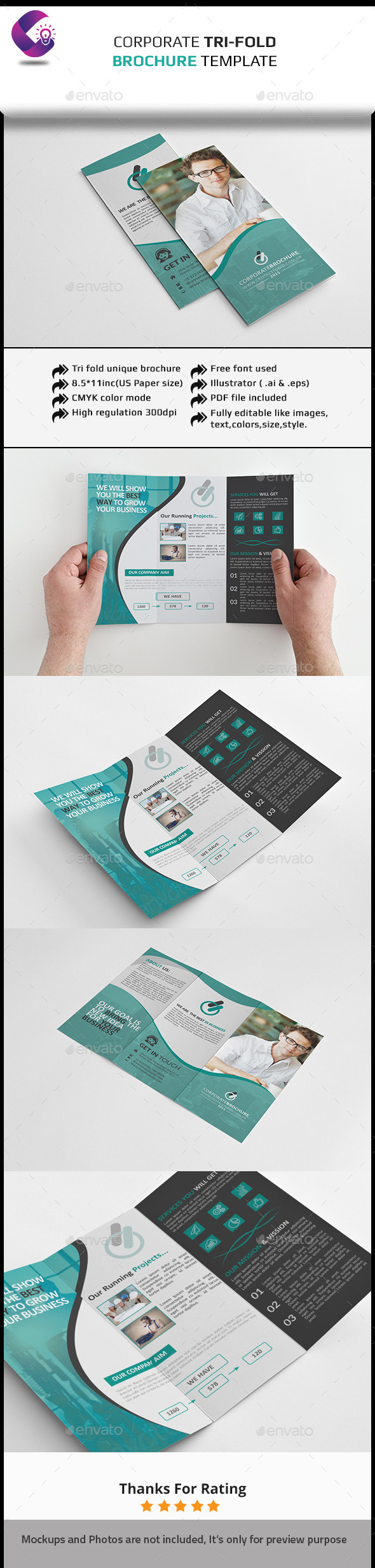 Corporate Tri-fold Brochure-Multipurpose - Corporate Brochures