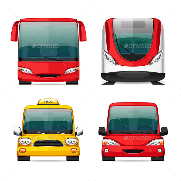 Colorful Transportation Icons - Travel Conceptual
