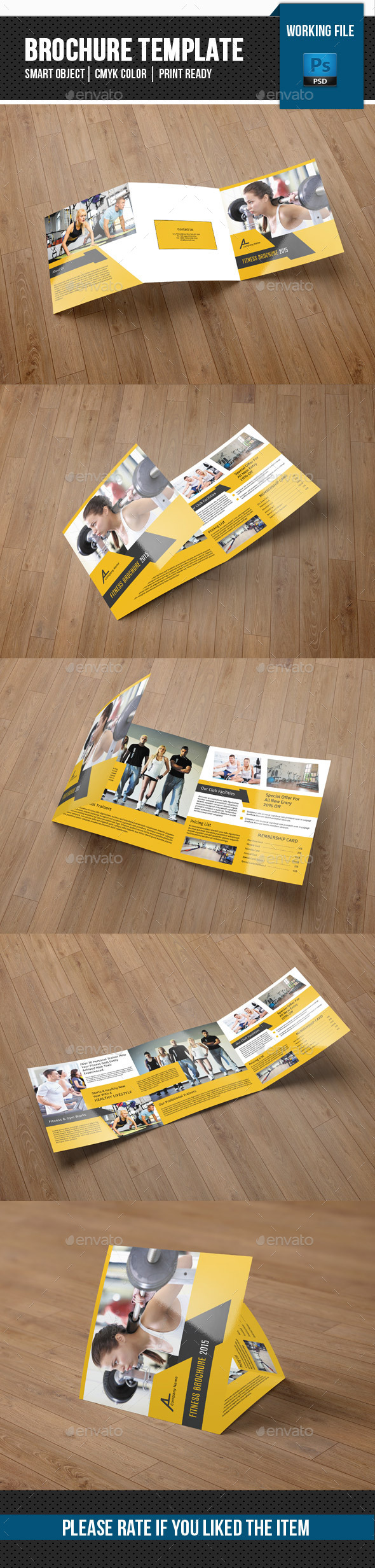 Square Trifold for Gym Fitness Center - Corporate Brochures
