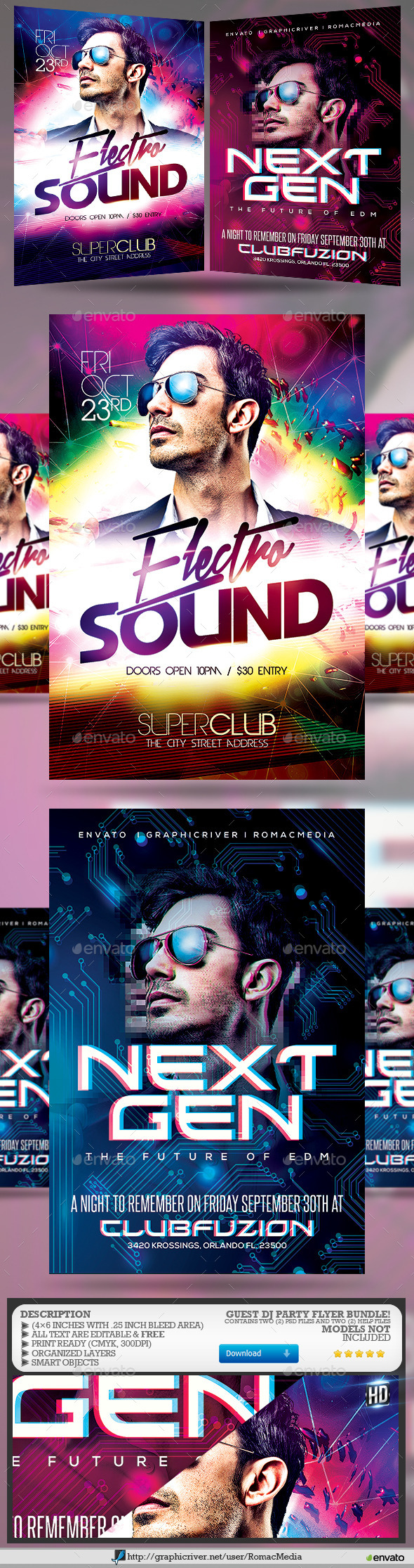 Guest DJ Party Flyer Bundle 2 - Clubs & Parties Events