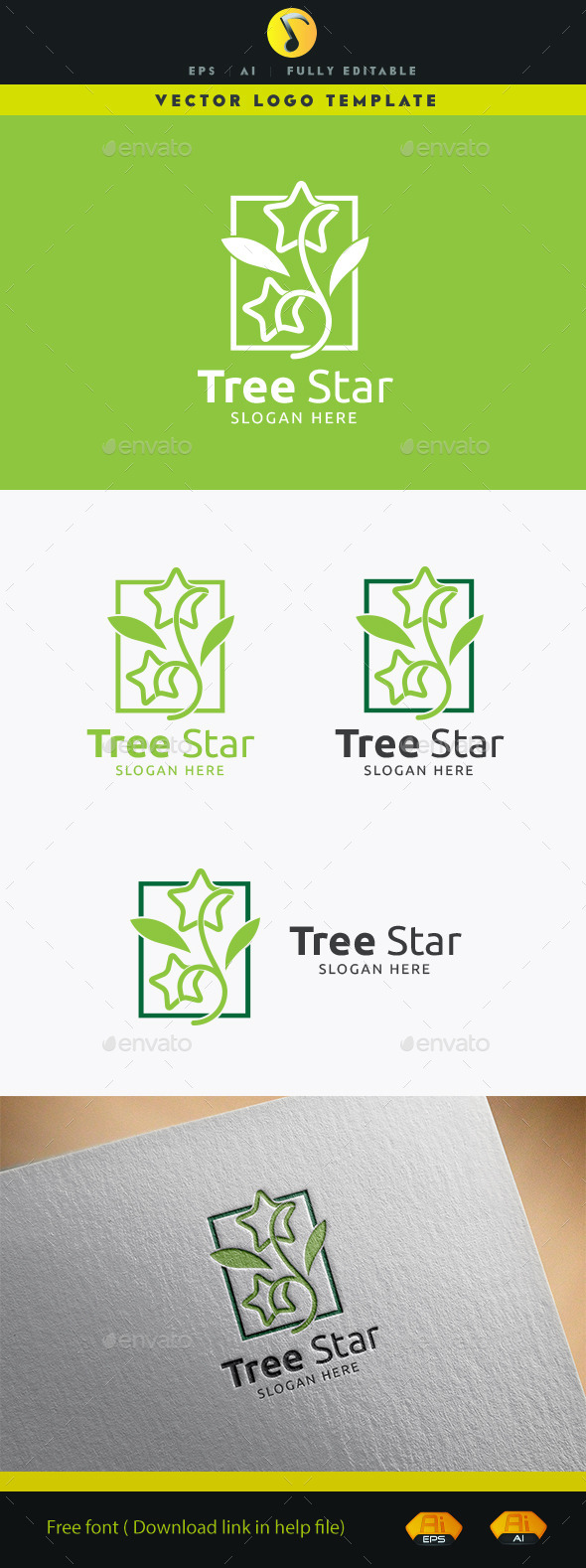 Tree Star - Nature Logo Templates