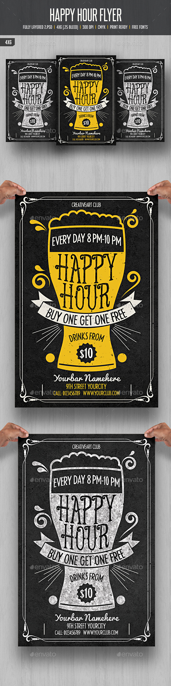 Happy Hour Flyer 3 - Events Flyers