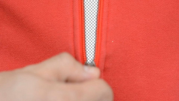 Red Cloth With Metal Zipper
