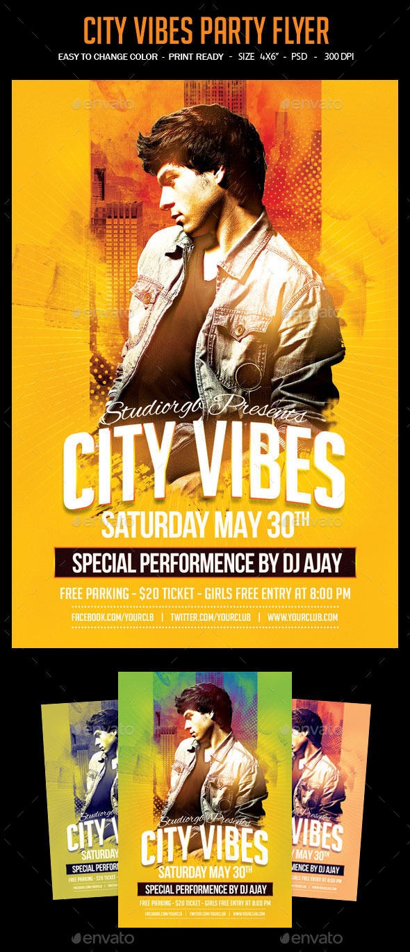 City Vibes Party Flyer - Clubs & Parties Events