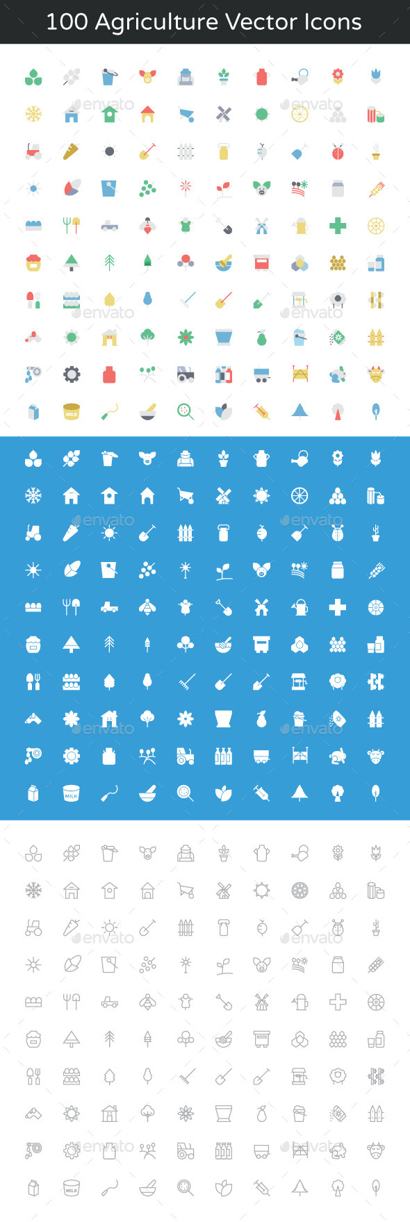 100 Agriculture Vector Icons - Icons
