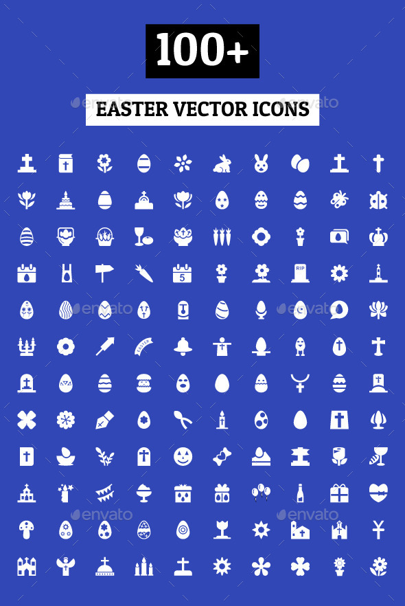 100+ Easter Vector Icons - Seasonal Icons