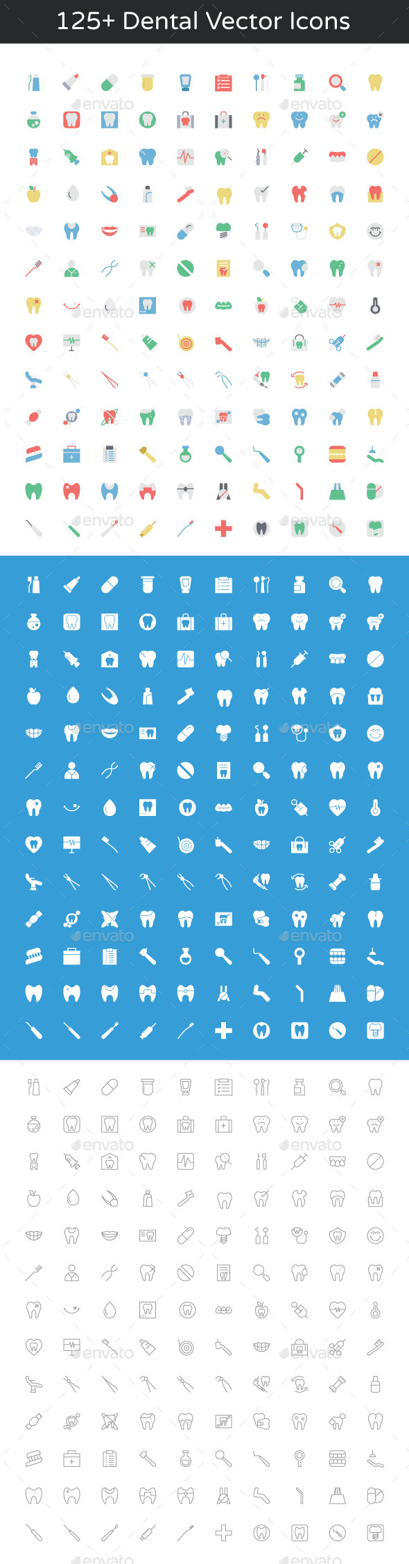 125+ Dental Vector Icons - Icons