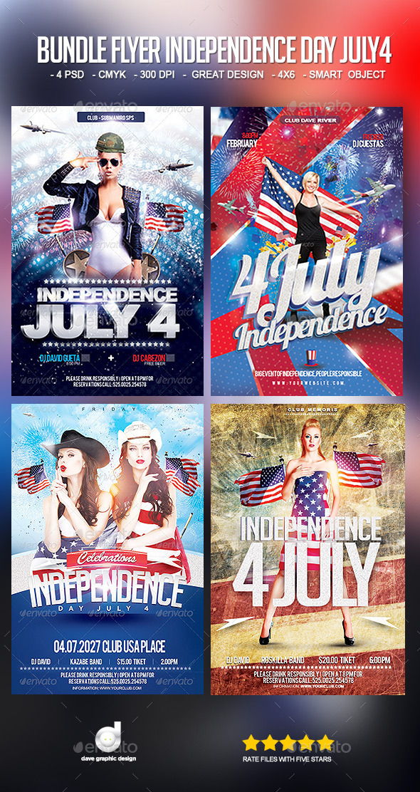 Bundle Flyer Independence Day July 4 - Events Flyers