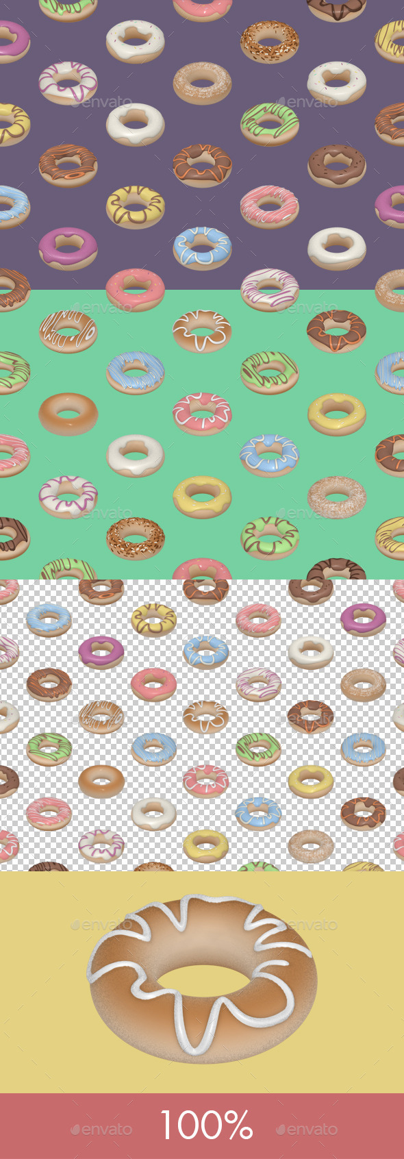 Donuts Seamless Tile - Patterns Backgrounds