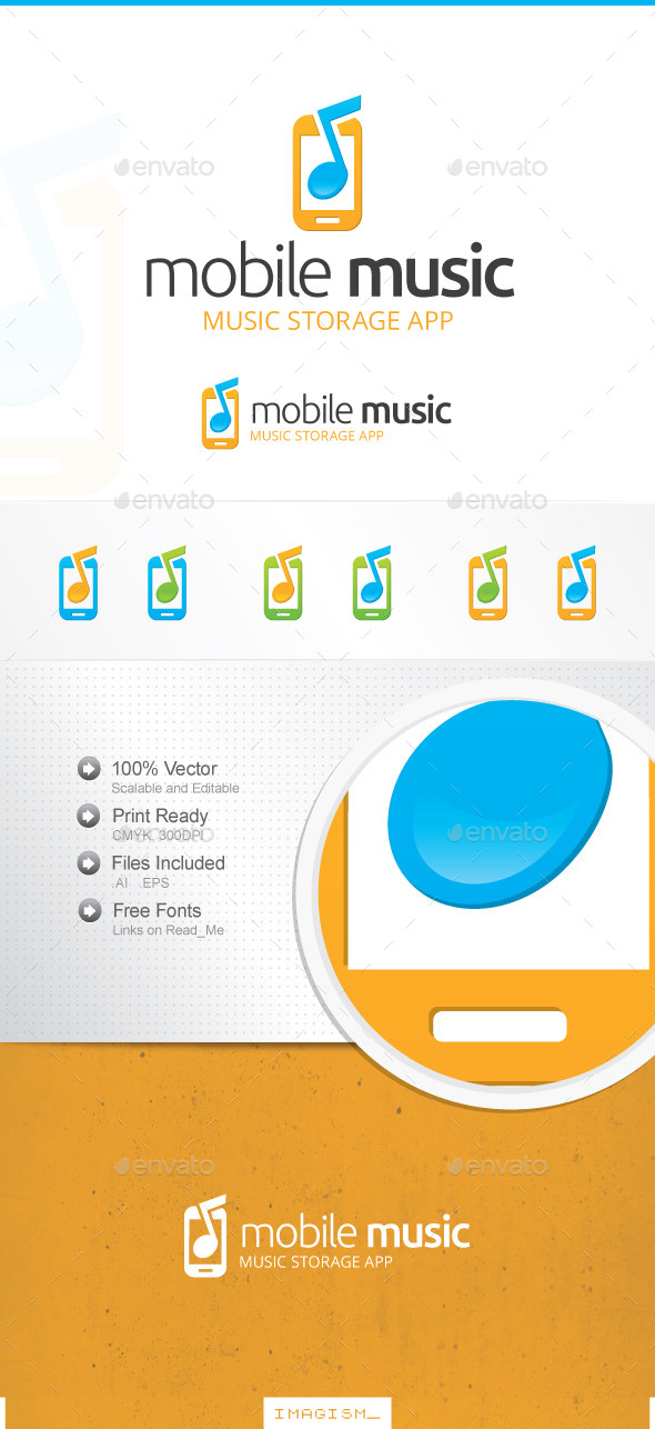 Mobile Music Logo - Symbols Logo Templates