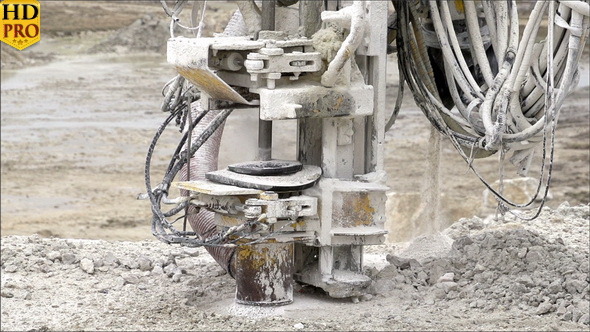 An Equipment Drilling the Ground