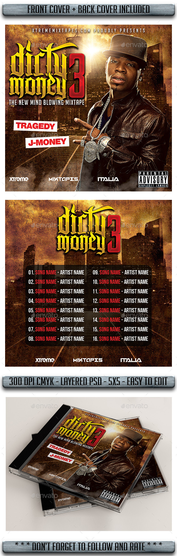 Mixtape Cover - CD & DVD Artwork Print Templates