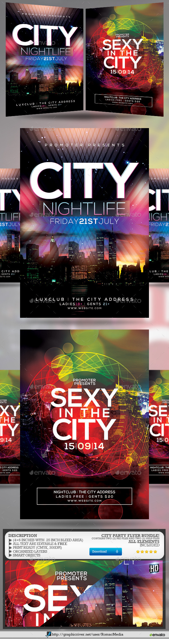 City Party Flyer Bundle - Clubs & Parties Events