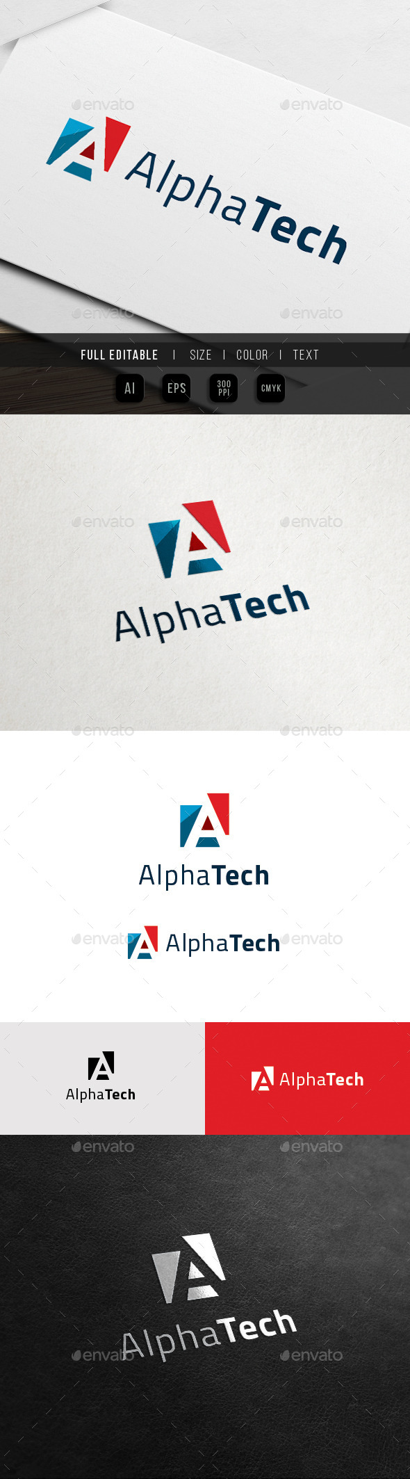 A Logo - Alpha Tech - Letters Logo Templates
