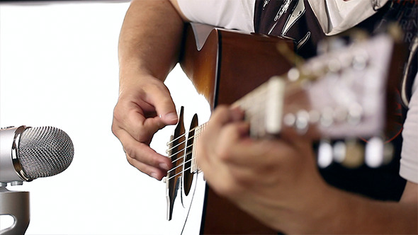 Guitar Being Played in Studio 20 alt