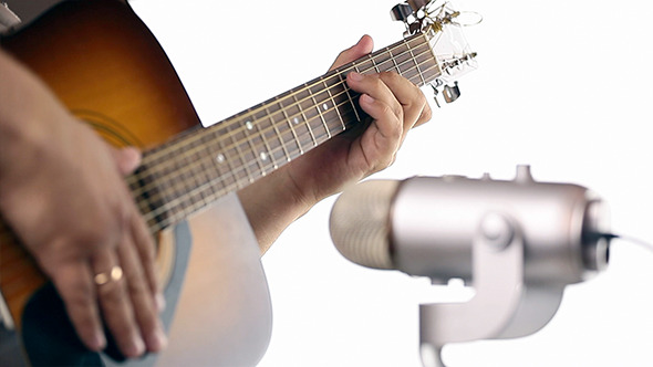 Guitar Being Played in Studio 19 alt