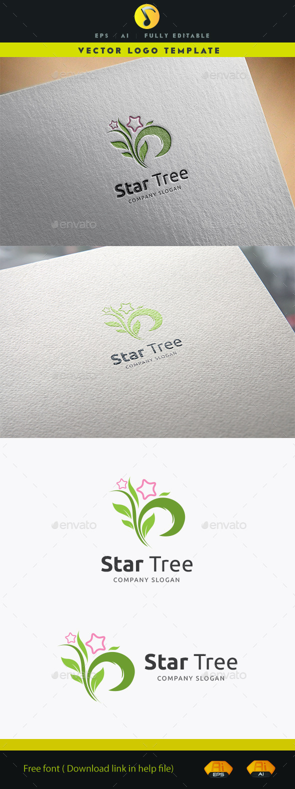 Star Tree - Nature Logo Templates