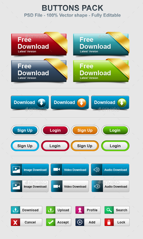 Buttons Pack - Buttons Web Elements