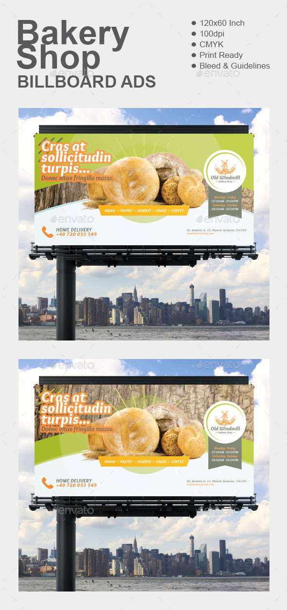 Bakery Shop Billboard - Signage Print Templates