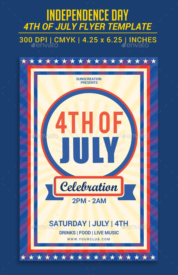 4th Of July Flyer template - Clubs & Parties Events