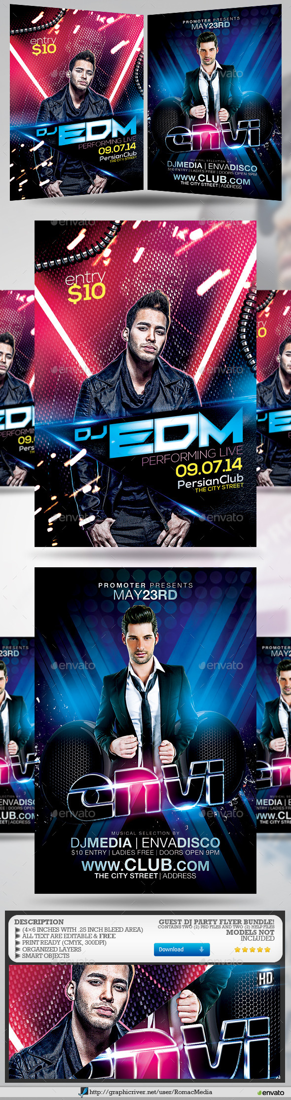 Guest DJ Party Flyer Bundle 4 - Clubs & Parties Events