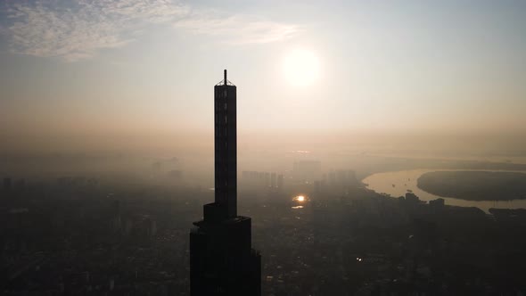 Aerial View Landmark81 Sunrise in Sai Gon, Viet Nam