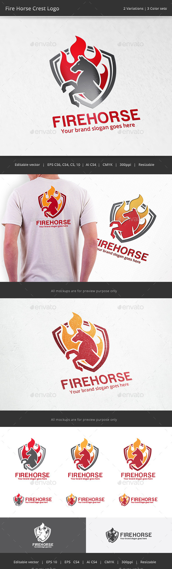Fire Horse Crest Logo - Crests Logo Templates